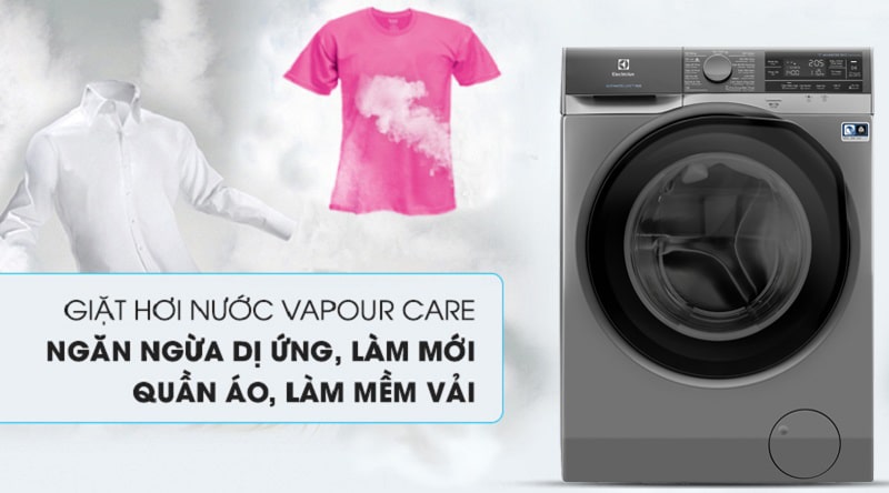 Công nghệ giặt hơi nước Vapour Care loại bỏ vi khuẩn và tác nhân gây dị ứng