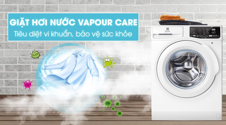 Công nghệ giặt hơi nước Vapour Care tiêu diệt vi khuẩn, bảo vệ sức khỏe cho cả gia đình