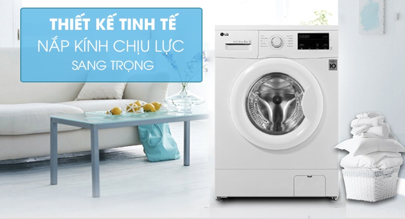 Máy giặt LG FM1208N6W với thiết kế hiện đại, sang trọng, dễ thao tác