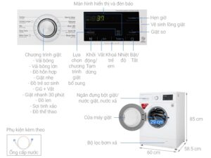 1. Hình ảnh tổng quát máy giặt LG FM1209N6W
