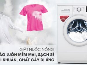 Máy giặt sấy LG F2515RTGW inverter 15Kg 4 3. Diệt khuẩn, làm mềm sợi vải nhờ công nghệ giặt nước nóng tiện ích