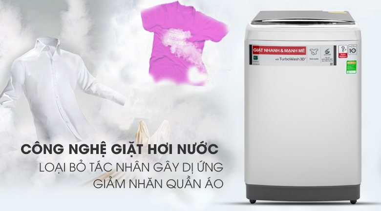 10. Công nghệ giặt hơi nước giúp giảm nhăn, diệt khuẩn, bảo vệ sức khỏe