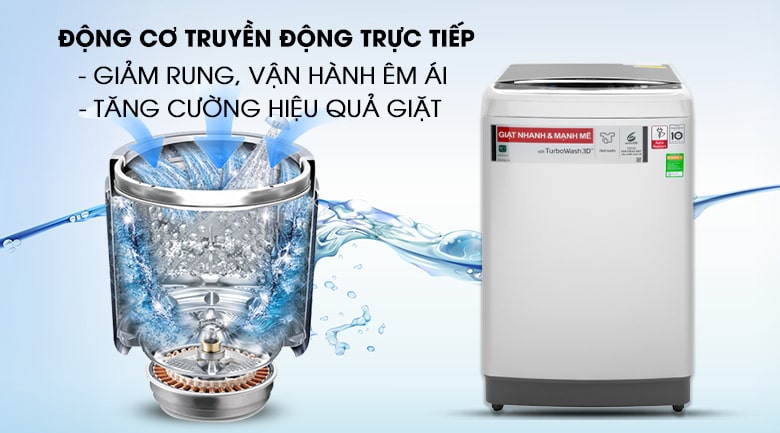 3. Vận hành êm ái, giảm thiểu tiếng ồn nhờ động cơ truyền động trực tiếp