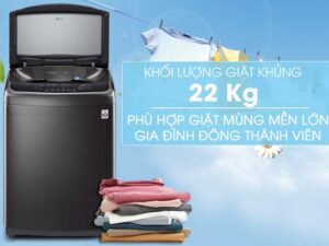 1. Máy giặt LG TH2722SSAK sở hữu khối lượng giặt lên tới 22 kg, không lo giặt chăn mền dày