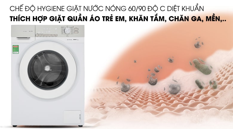 Giặt nước nóng giúp diệt khuẩn tối ưu trên máy giặt Panasonic NA 129VG6WV2