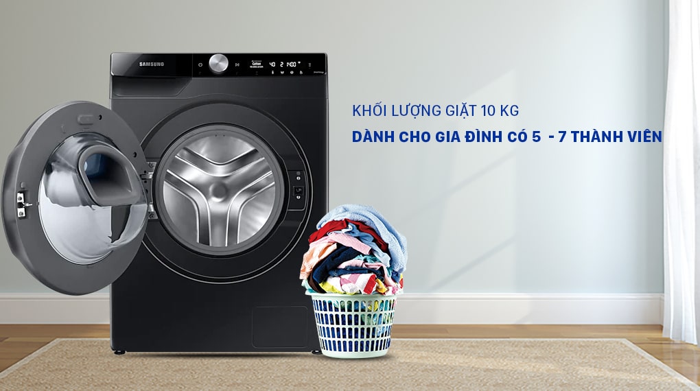 10. Máy giặt Samsung WW10TP54DSB/SV phù hợp cho gia đình có 5 - 7 người