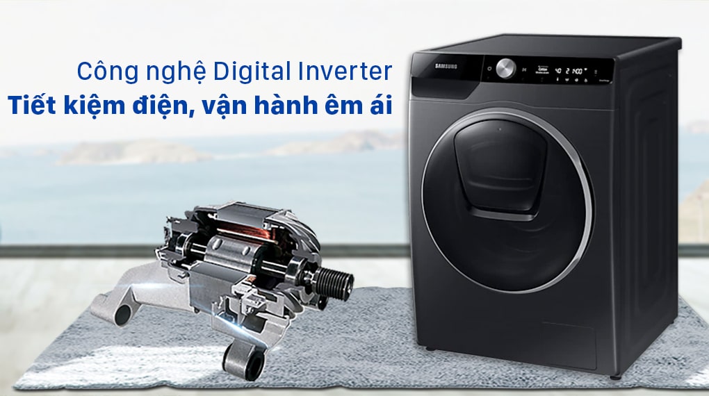 2. Động cơ Digital inverter tiết kiệm điện hiệu quả trên máy giặt Samsung WW10TP54DSB/SV