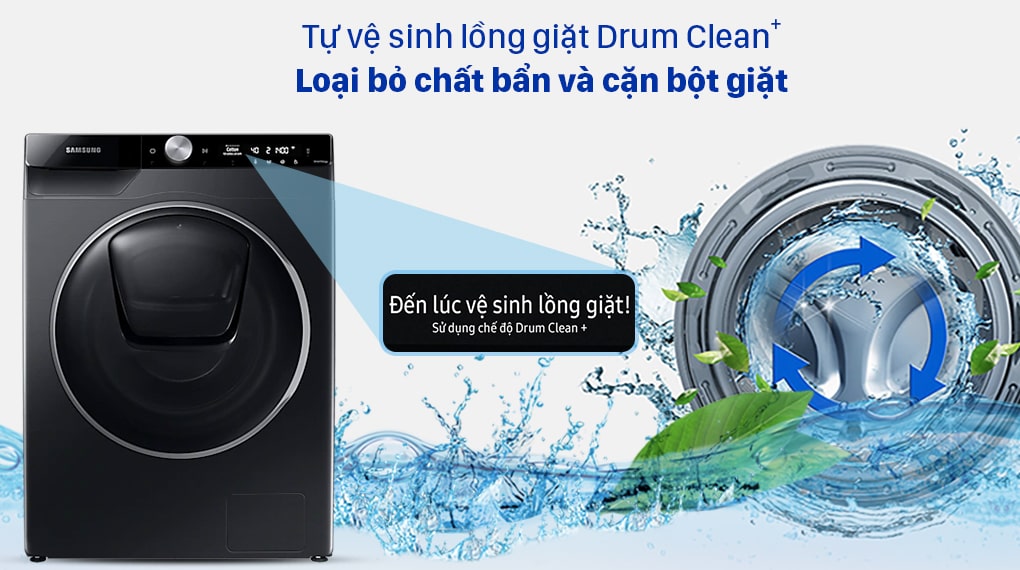 8. Tự vệ sinh lồng giặt Drum Clean+ giúp máy giặt sạch sẽ, nâng cao tuổi thọ máy