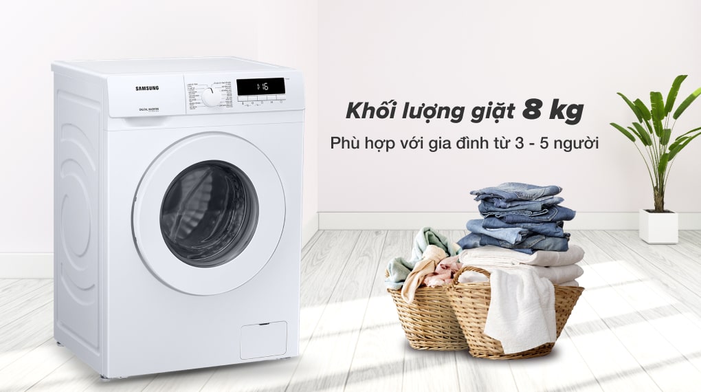 Máy giặt Samsung WW80T3020WW/SV phù hợp với gia đình từ 3 - 5 người