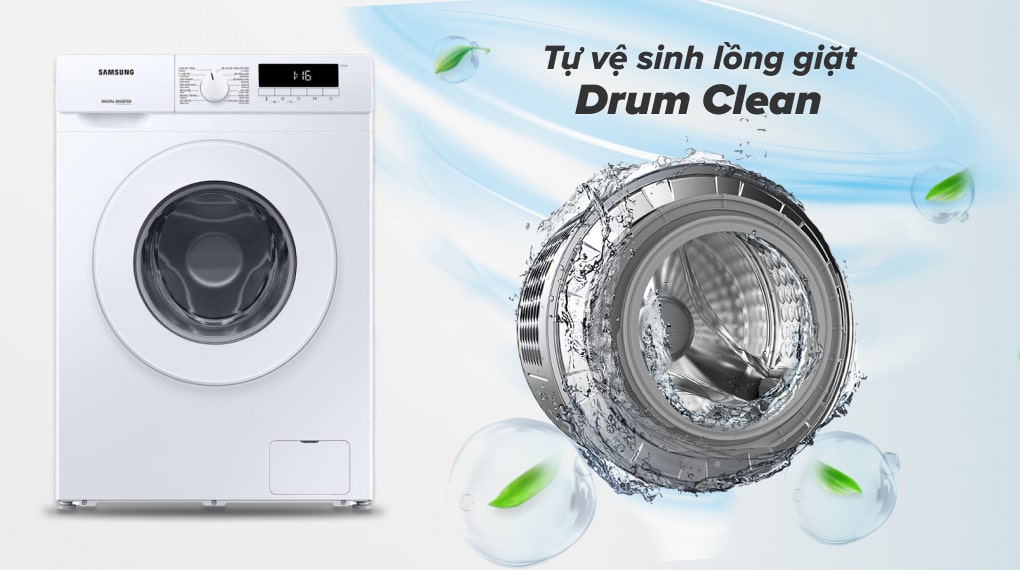 Tính năng tự vệ sinh lồng giặt Drum Clean loại bỏ vi khuẩn, nấm mốc