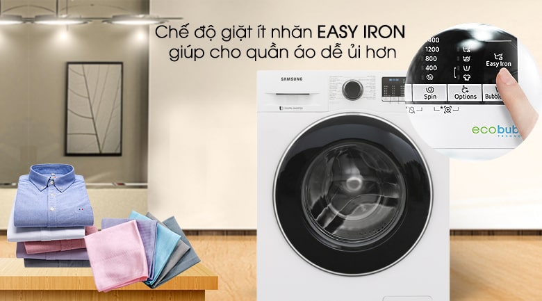 Máy giặt WW90J54E0BW/SV với chế độ giặt ít nhăn Easy Iron 