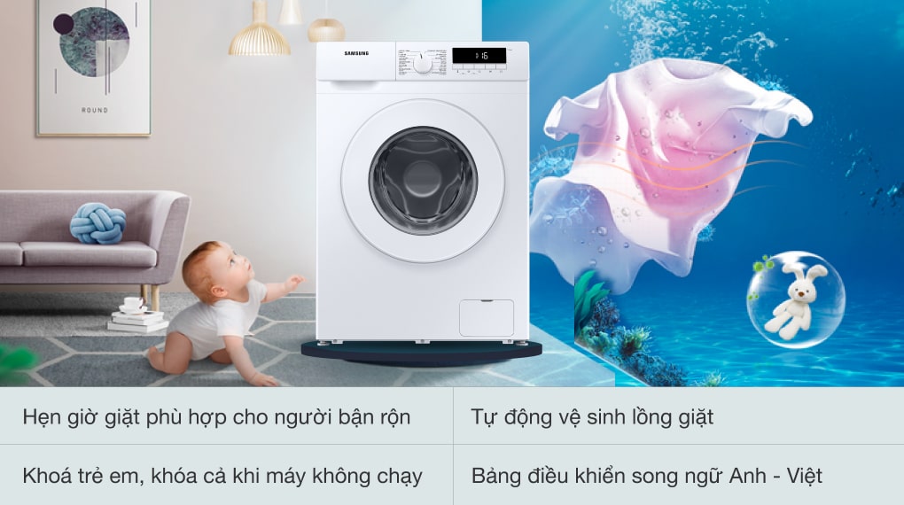 Tính năng tiện ích trên máy giặt Samsung WW90T3040WW/SV