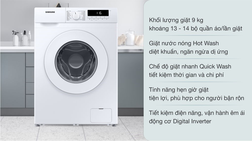 Máy giặt Samsung WW90T3040WW/SV đa dạng chương trình giặt