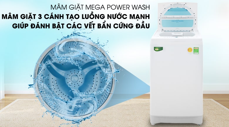 Nâng cao hiệu quả giặt sạch nhờ công nghệ Mega Power Wash 