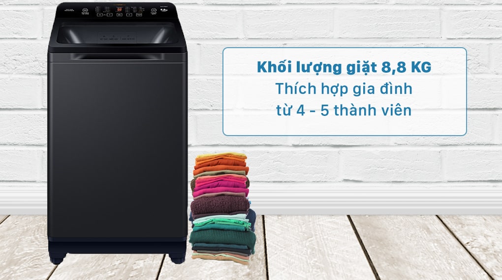Máy giặt Aqua AQW FR88GT.BK phù hợp cho gia đình từ 4 - 5 người