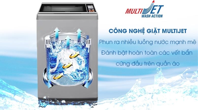 Công nghệ giặt nhiều luồng nước phun MultiJet đánh bật vết bẩn cứng đầu