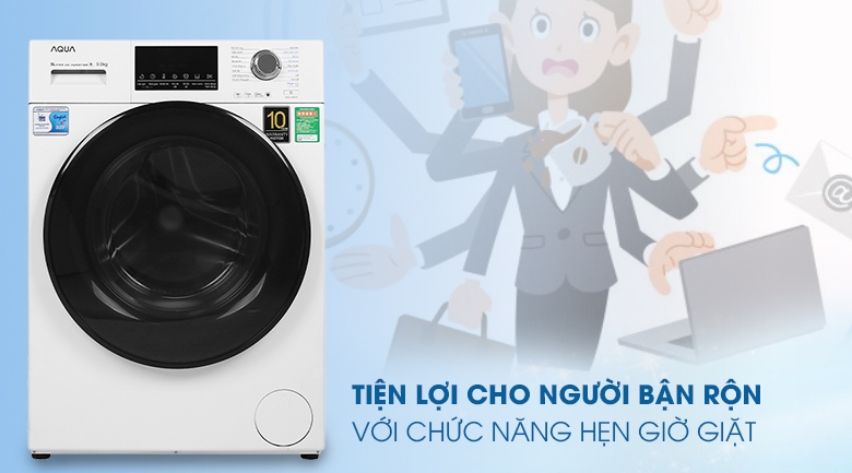 Máy giặt Aqua AQD-D900F W giá rẻ sở hữu chế độ hẹn giờ giặt xong