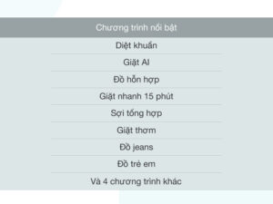 Khối lượng giặt và chương trình giặt