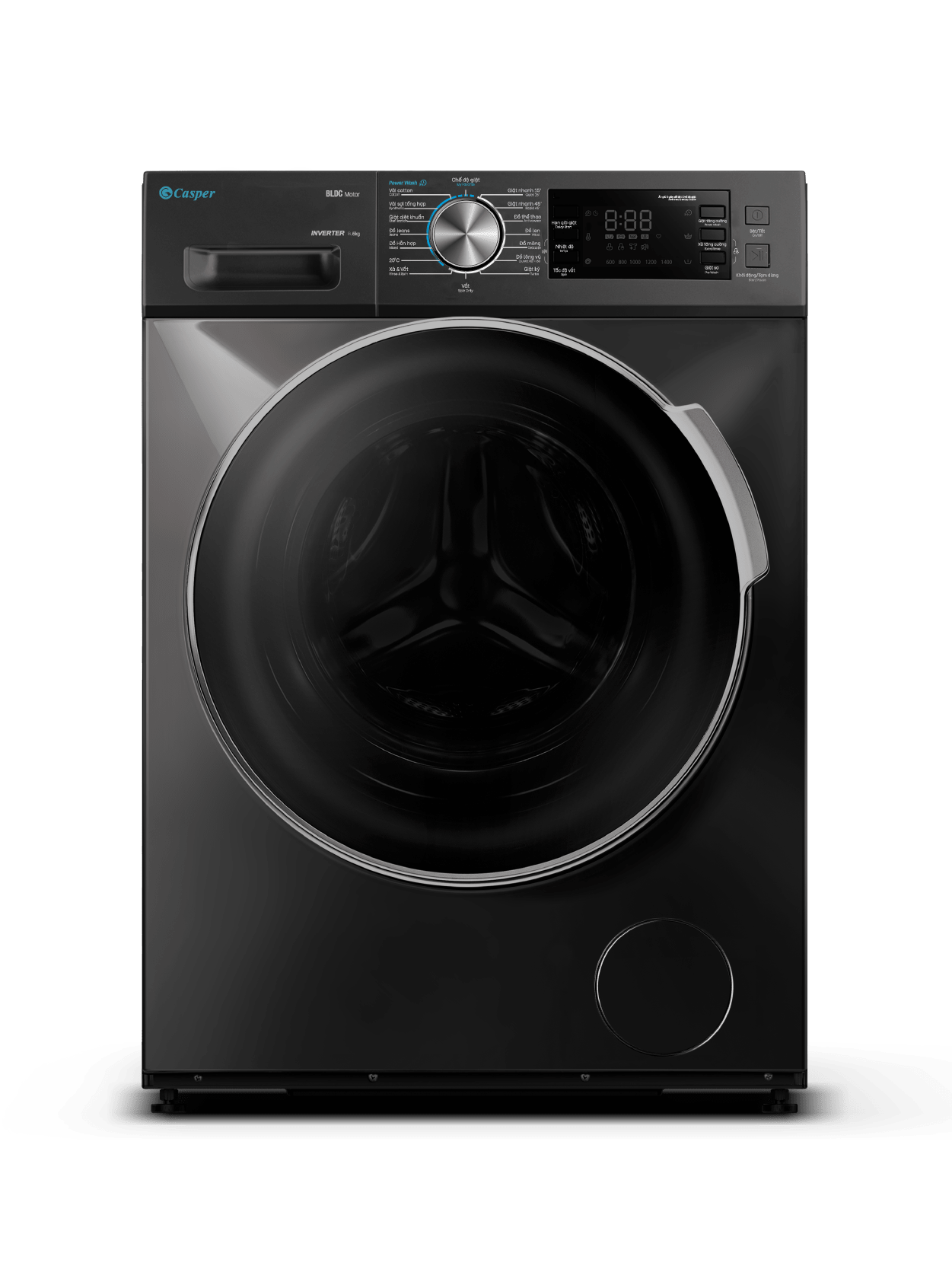 1. Máy giặt Casper WF-85I140BGB có thiết kế tinh tế, sang trọng, thẩm mỹ