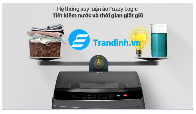 Máy giặt Casper WT-75N70BGA tiết kiệm nước nhờ hệ thống Fuzzy Logic