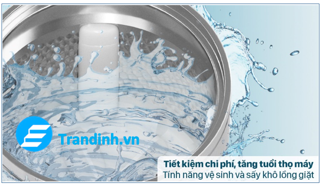 Tính năng vệ sinh và sấy khô lồng giặt tiện ích, tiết kiệm chi phí