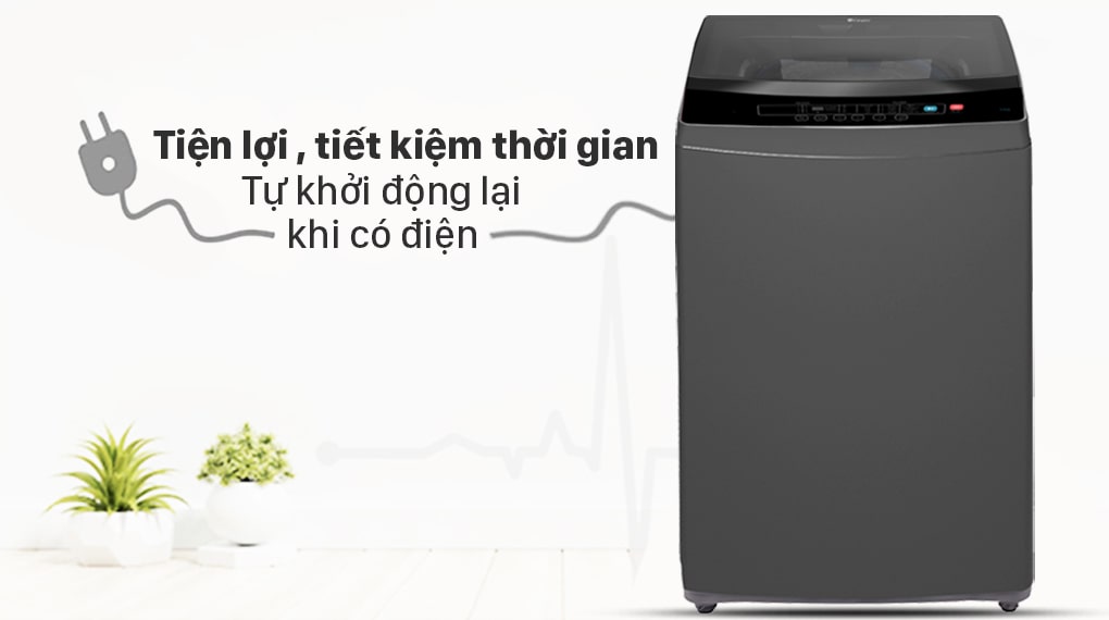Tự khởi động lại khi có điện tiện lợi trên máy giặt Casper WT-75N70BGA 7.5kg