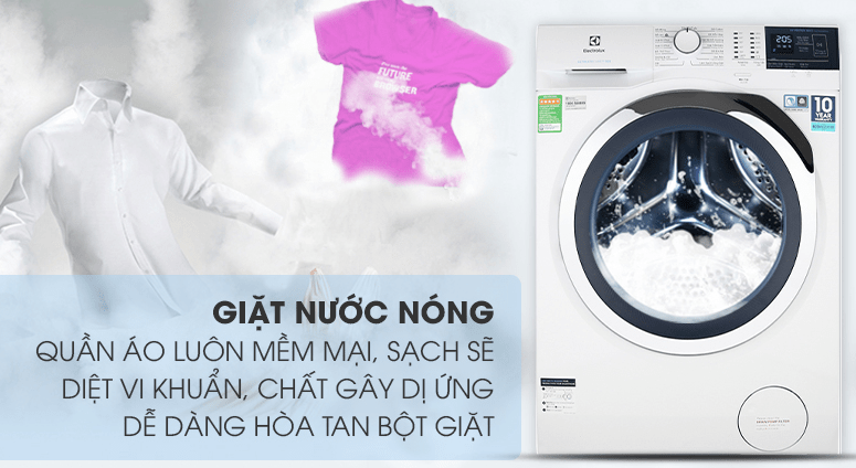 Máy giặt Electrolux EWF1024D3WB - Diệt khuẩn tối ưu bằng hơi nước