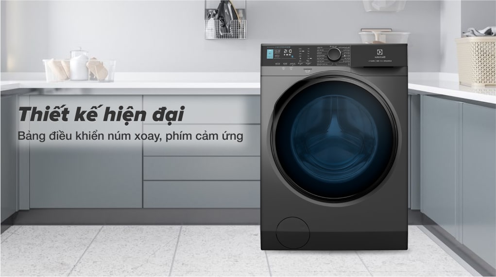1. Máy giặt Electrolux Inverter 10 kg EWF1024M3SB thiết kế máy giặt lồng ngang tinh tế, hiện đại