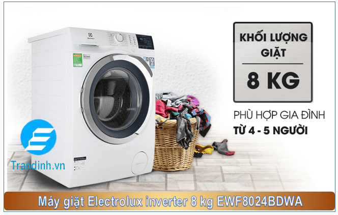 Máy giặt Electrolux inverter EWF8024BDWA phù hợp gia đình có 4 - 5 thành viên