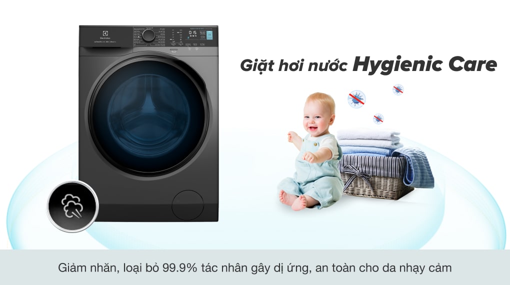 Máy giặt Electrolux EWF9024P5SB tiêu diệt vi khuẩn bằng hơi nước với công nghệ Hygienic Care