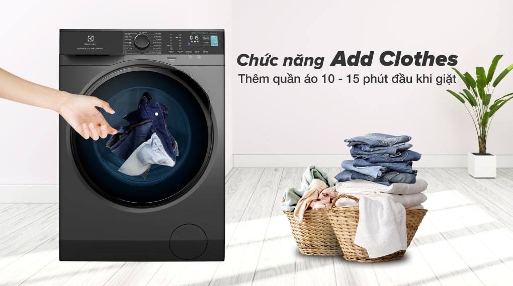 Máy giặt Electrolux tiện lợi khi thêm quần áo bỏ quên ngay cả khi máy đã vận hành