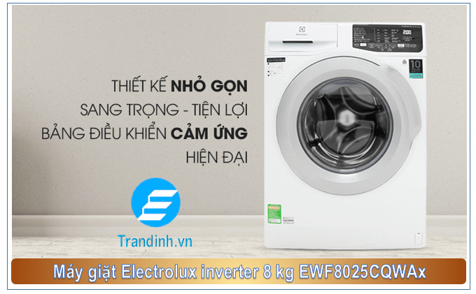Máy giặt Electrolux inverter EWF8025CQWA kiểu dáng tinh tế, hiện đại
