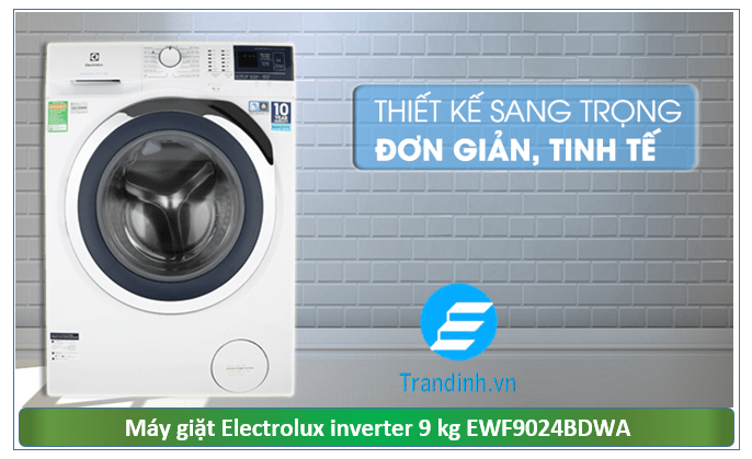 Máy giặt Electrolux inverter EWF9024BDWA có kiểu dáng hiện đại, dễ sử dụng