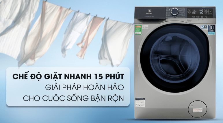 Chế độ giặt nhanh 15 phút rất tiện lợi 