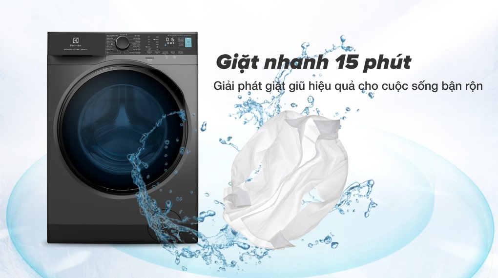 Máy giặt Electrolux invertrer trang bị chương trình giặt nhanh 15 phút