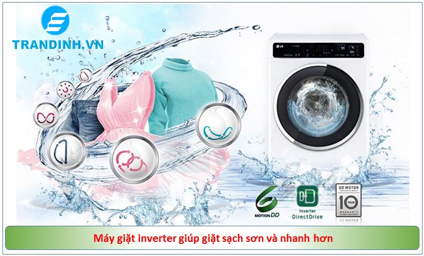 Máy giặt Inverter là gì ? Ưu nhược điểm của máy giặt Inverter 9 Giặt sạch hơn, nhanh hơn.