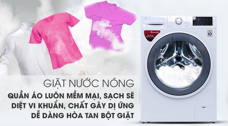 Công nghệ giặt nước nóng giúp diệt khuẩn, quần áo luôn mềm mại