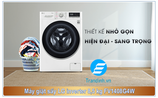 Máy giặt sấy LG FV1408G4W có thiết kế đẹp mắt cho không gian nội thất nổi bật