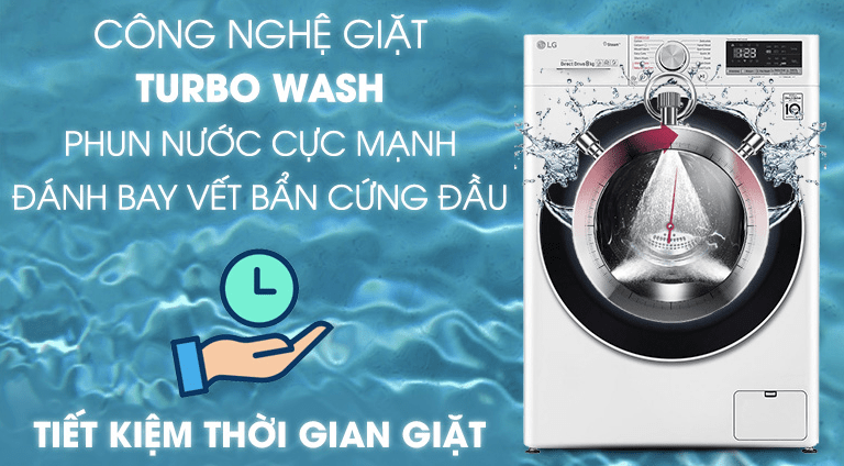 Giặt sạch hơn, nhanh hơn nhờ công nghệ giặt Turbo Wash
