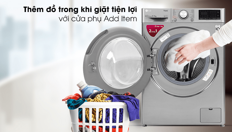 Thêm đồ giặt và nước xả với cửa phụ Add Item