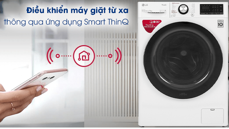 Ứng dụng Smart ThinQ kết nối với điện thoại giúp điều khiển máy giặt từ xa