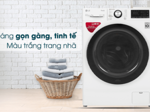 Máy giặt LG 9 kg FV1409S2W có thiết kế thon gọn, sang trọng