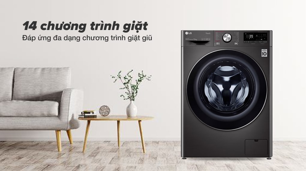 Máy giặt LG FV1410S3B sở hữu chế độ giặt đa dạng nhờ 14 chương trình giặt tiện lợi