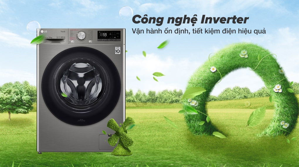 Máy giặt Inverter LG FV1410S4P tiết kiệm điện, vận hành ổn định với công nghệ Inverter