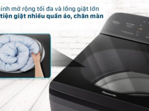 8. Nắp máy kính cường lực bền bỉ và lồng giặt cỡ lớn thuận tiện giặt đồ kích thước lớn