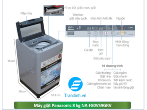 Hình ảnh tổng quát máy giặt Panasonic 8 kg NA-F80VS9GRV