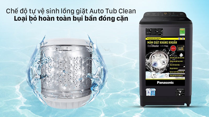 Không còn bụi bẩn đóng cặn bên trong với chế độ tự vệ sinh lồng giặt Auto Tub Clean