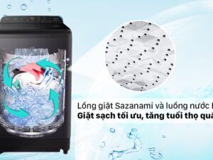 Máy Giặt Panasonic 9kg NA-F90S10BRV 6 11. Lồng giặt Sazanami với chất liệu thép không gỉ, tăng tuổi thọ của quần áo