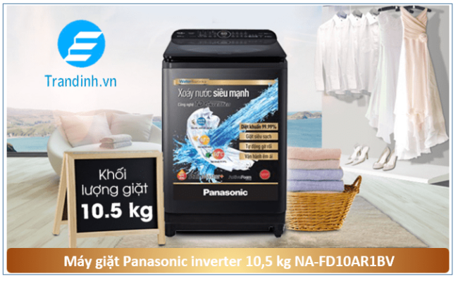 Máy giặt Panasonic 10.5 Kg NA-FD10AR1BV thiết kế đẹp, phù hợp gia đình nhiều người