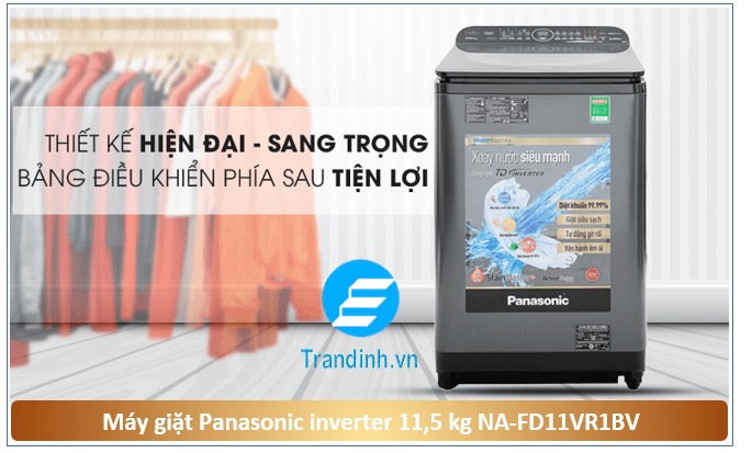 Máy giặt Panasonic inverter NA-FD11VR1BV thiết kế hiện đại, đẹp mắt